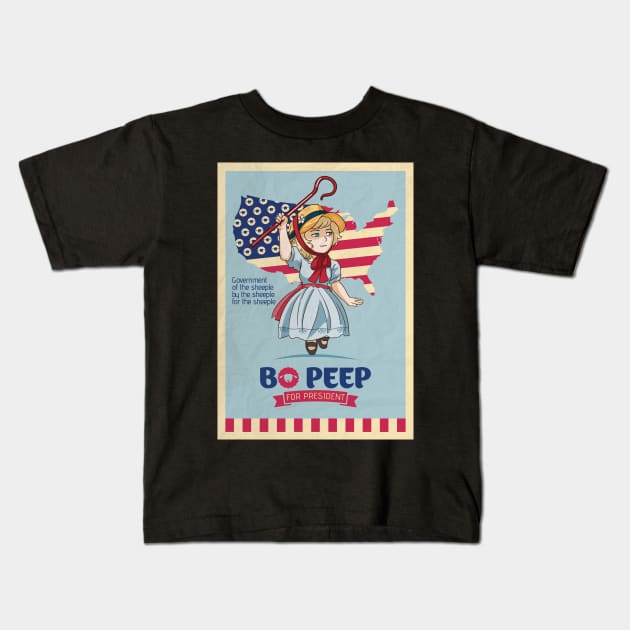Bo Peep For President Kids T-Shirt by My Tribe Apparel